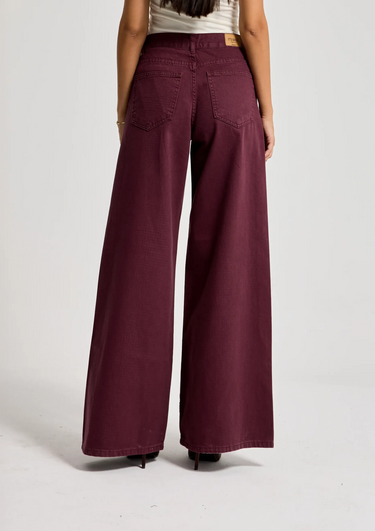 RHINESTONE PALAZZO MID RISE JEANS