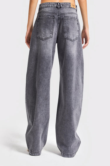 Baggy Mid Rise Jeans - Ash