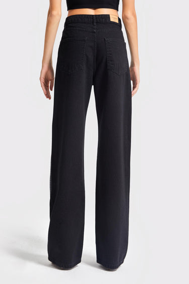 EMMA Rhinestone Straight High Rise Jeans - Graphite