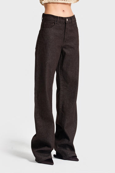 Straight High Rise Jeans - Espresso