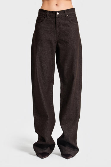 Straight High Rise Jeans - Espresso