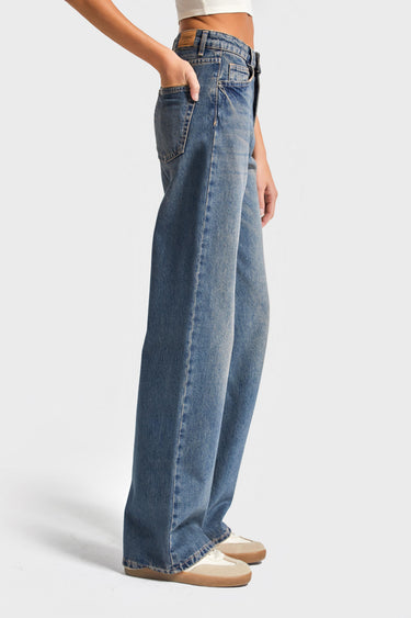 Straight Mid Rise Jeans - Royal Blue