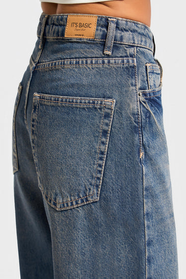 Straight Mid Rise Jeans - Royal Blue