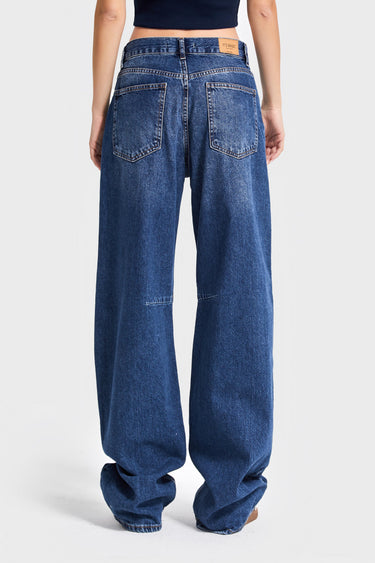 LUNA Baggy Mid Rise Jeans - Navy
