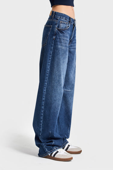 LUNA Baggy Mid Rise Jeans - Navy