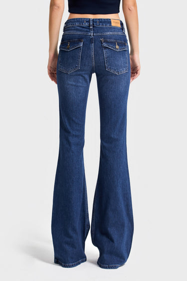 OLIVIA Flare Mid Rise Jeans - Azure
