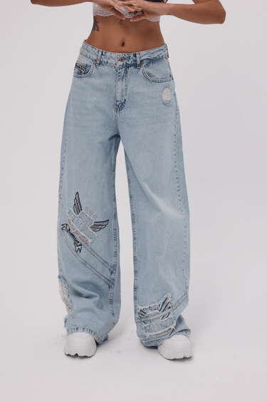 SUPER BAGGY MID RISE JEANS