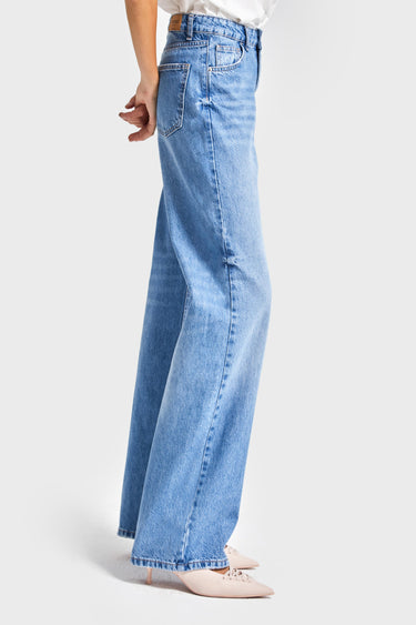 EMMA Straight High Rise Jeans - Azure