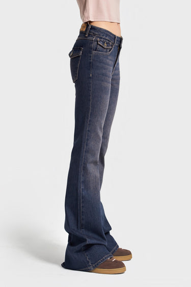 OLIVIA Flare Mid Rise Jeans - Cornflower