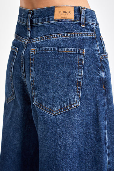 ELENA Palazzo Mid Rise Jeans - Midnight