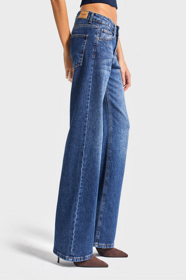 Straight Mid Rise Jeans - Azure