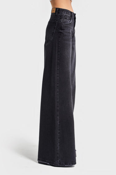 ELENA Palazzo Mid Rise Jeans - Stone