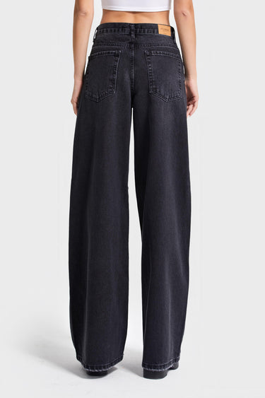 ELENA Palazzo Mid Rise Jeans - Stone