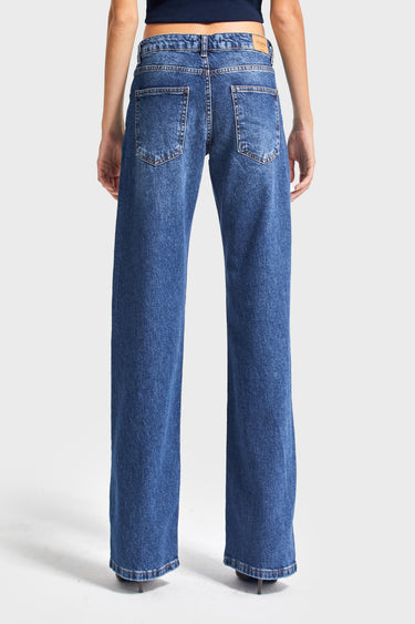 Straight Mid Rise Jeans - Azure