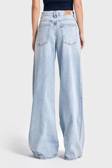 ELENA Palazzo Mid Rise Jeans - Ice