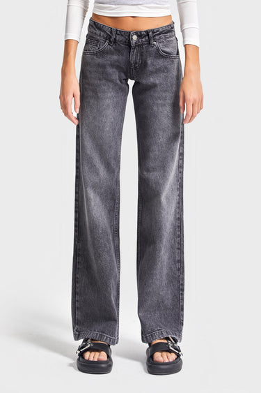 Straight Low Rise Jeans - Stone