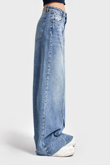 Palazzo High Rise Jeans - Ocean