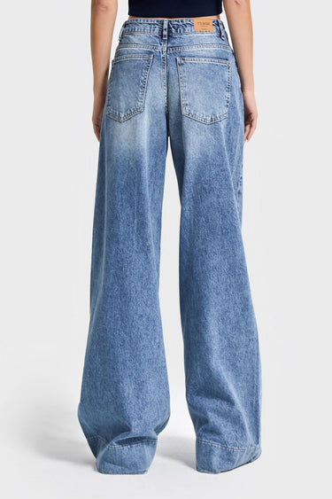 Palazzo High Rise Jeans - Ocean