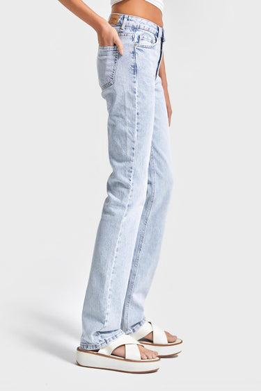 Straight High Rise Jeans - Sky