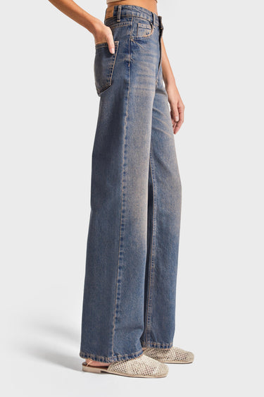 Straight Mid Rise Jeans - Cornflower
