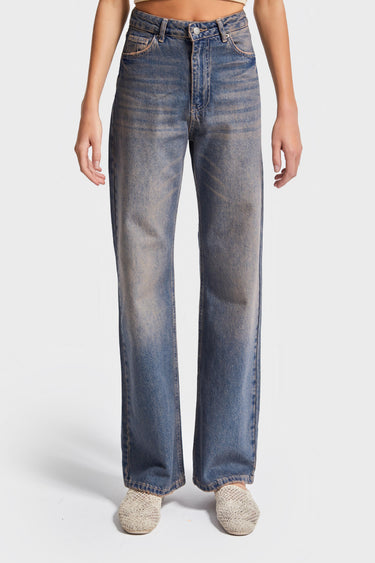 Straight Mid Rise Jeans - Cornflower