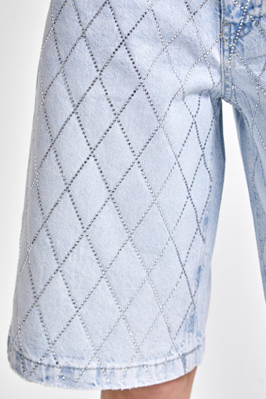 Rhinestone Bermuda Denim Short