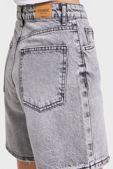 Mini Denim Short - Light Gray