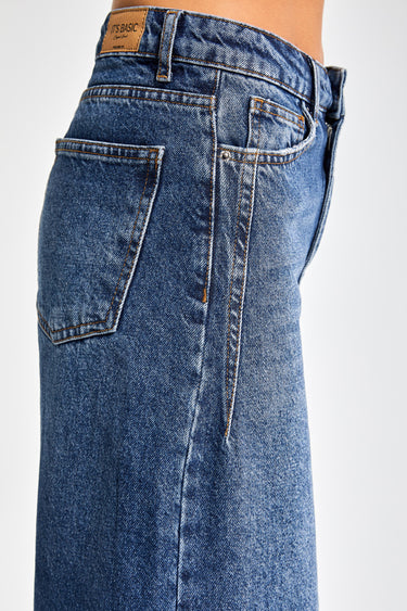 Wide High Rise Jeans - Royal Blue
