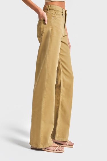 Straight Mid Rise Jeans - Mustard