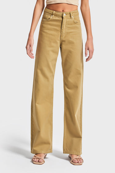 Straight Mid Rise Jeans - Mustard