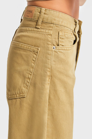 Straight Mid Rise Jeans - Mustard