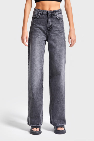 Wide High Rise Jeans - Slate