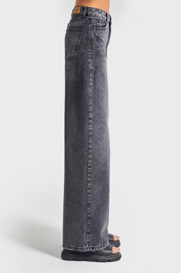 Wide High Rise Jeans - Slate