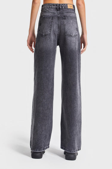 Wide High Rise Jeans - Slate