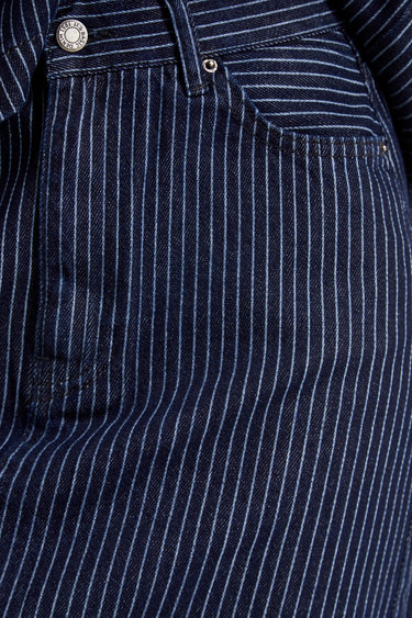Mini Pinstriped Denim Skirt