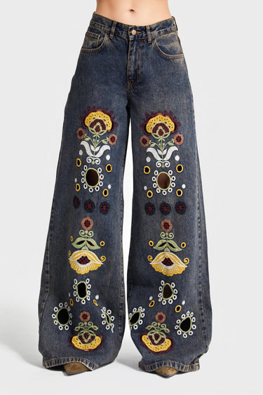 Palazzo Mid Rise Jeans