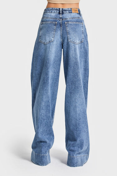 Palazzo High Rise Jeans - Aqua