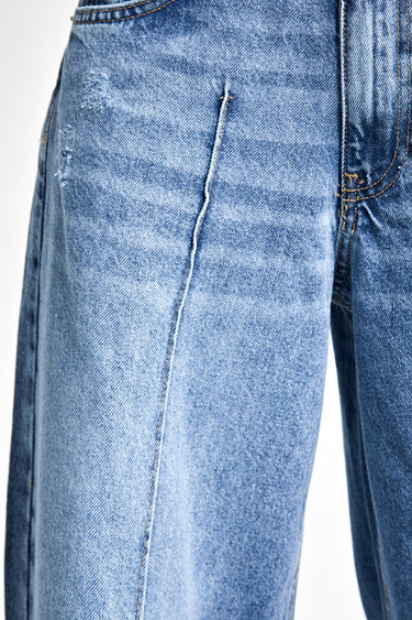 Palazzo High Rise Jeans - Aqua