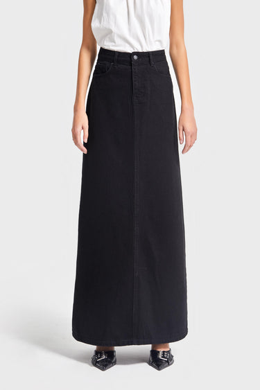 Maxi Denim Skirt - Soft Black