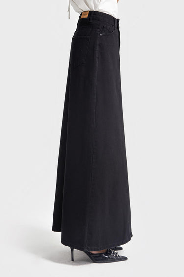 Maxi Denim Skirt - Soft Black