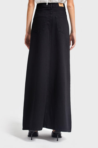 Maxi Denim Skirt - Soft Black