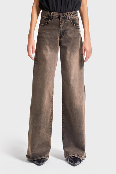 Palazzo High Rise Jeans - Espresso
