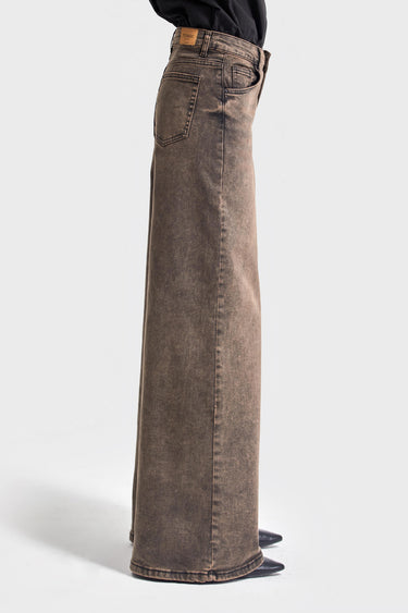 Palazzo High Rise Jeans - Espresso