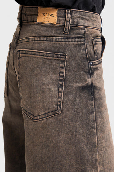 Palazzo High Rise Jeans - Espresso