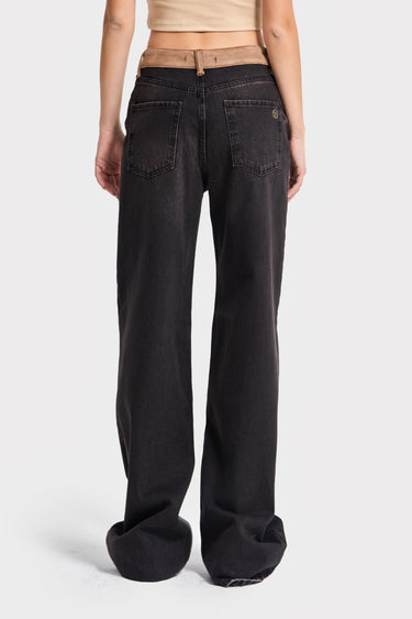 Wide Mid Rise Jeans - Chocolate