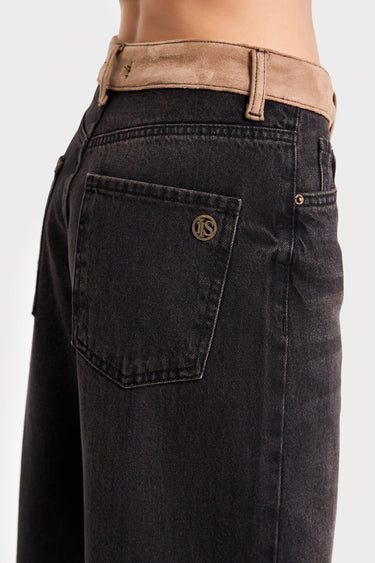 Wide Mid Rise Jeans - Chocolate
