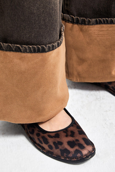 Baggy Mid Rise Jeans - Coffee