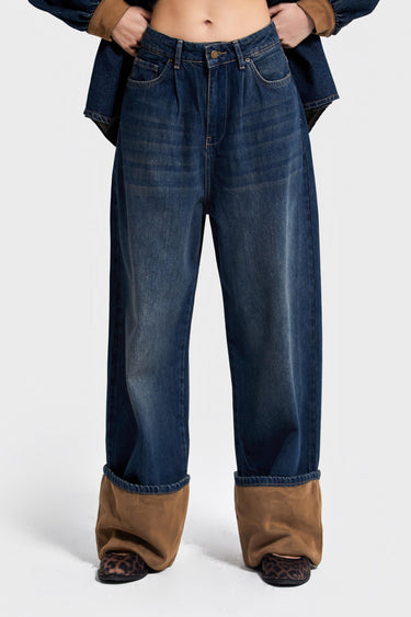 Baggy Mid Rise Jeans - Deep Sea