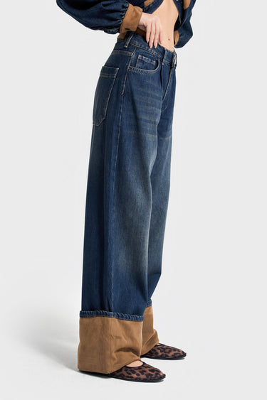 Baggy Mid Rise Jeans - Deep Sea