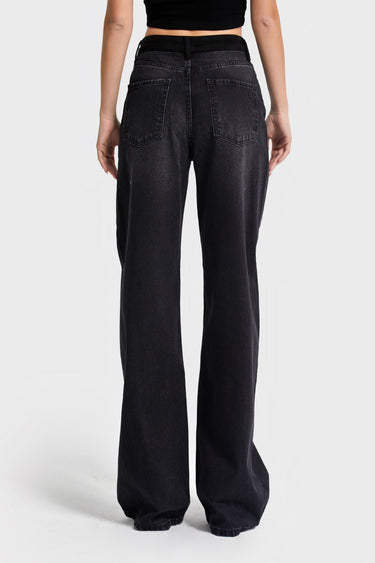 Wide Mid Rise Jeans - Slate